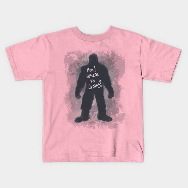Curious Bigfoot Kids T-Shirt by Jldigitalcreations